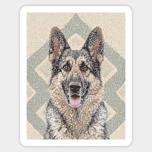 Dog Portrait - German Shepherd Sticker